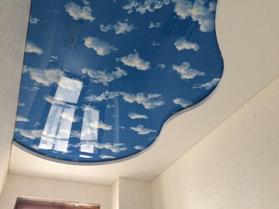 Натяжной потолок - Небо с облаками - Фото 2