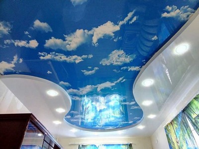 Натяжной потолок - Небо с облаками - Фото 3