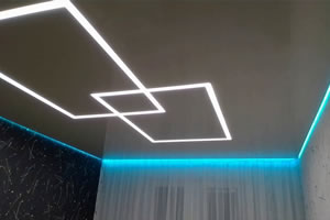 ПВХ парящий потолок со световыми линиями