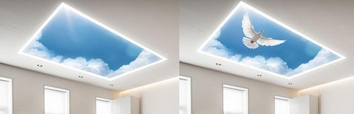 Натяжной потолок с двумя сменяющимися картинками