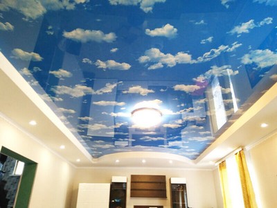 Натяжной потолок - Небос облаками - Фото 1