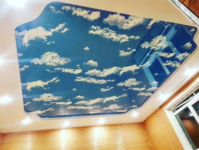 Натяжной потолок - Небо с облаками - Фото 4